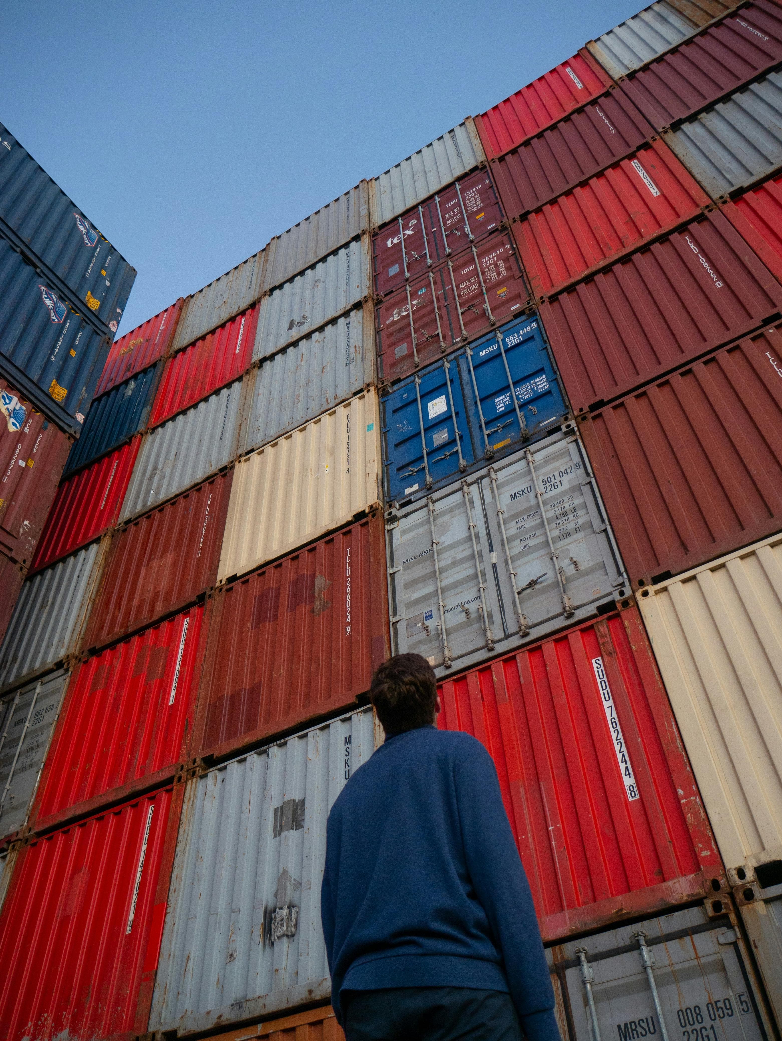 International containers representing Korvex service pathways